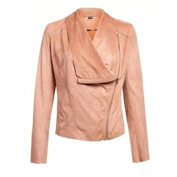 NWT - BLANKNYC Drape Front Faux Suede Jacket Moto Honeycomb Size M - Picture 1 of 7